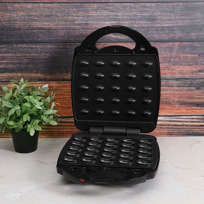 Geepas 25 Pcs Nut Maker - Double-Sided Heating, Non-Stick Doughnut Maker, Skid Resistant Feet | Power-On Lights | Ideal For Parties, Breakfast, Snacks, Outings And More | 2 Years Warranty