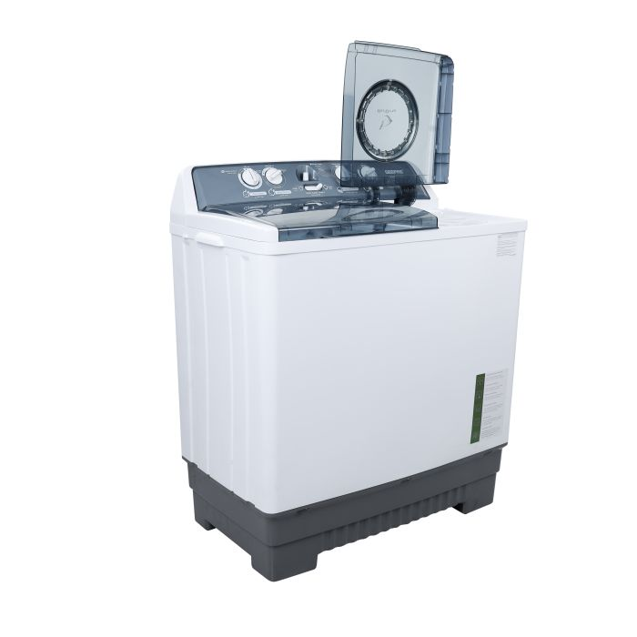 Geepas Twin Tub Washing Machine - Rotating Knobs Wash Timer, Selector, Drain & Spin Timer | Transparent Lid, Big Pulsator & Magic Filter | Ideal For Clothes, Curtains, Blankets & More