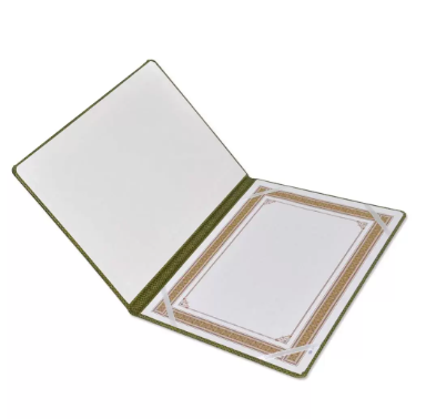FIS A4 Certificate Folder Italian PU, Green - FSCLCERTPUVSGR