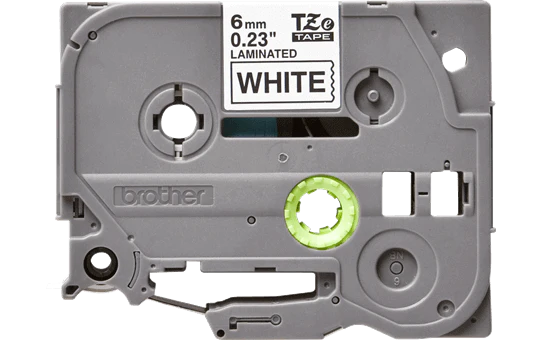Brother P-touch 6mm TZ-211 Laminated Tape, 8 m, Black on White
