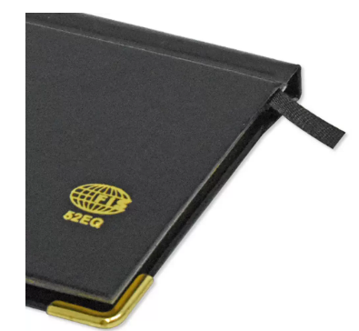 Fis 2024 Golden Slim English Diary Vinyl, 1 Side Padded Black -FSDI52EG24BK