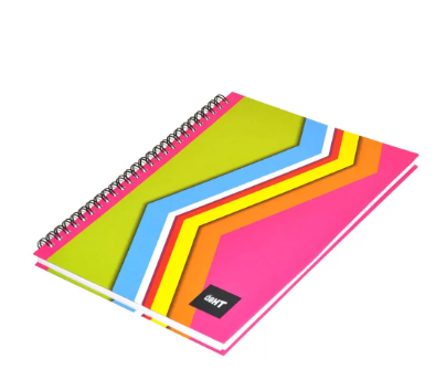 LIGHT Pack of 5 Design Spiral Hard Cover Note Book Single Line,9X7 Inches (22.86 X 20.32 CM),100 Sheets -LINBS971001404