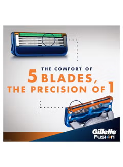 Fusion 5 Razor Handle With Blades Orange/Silver