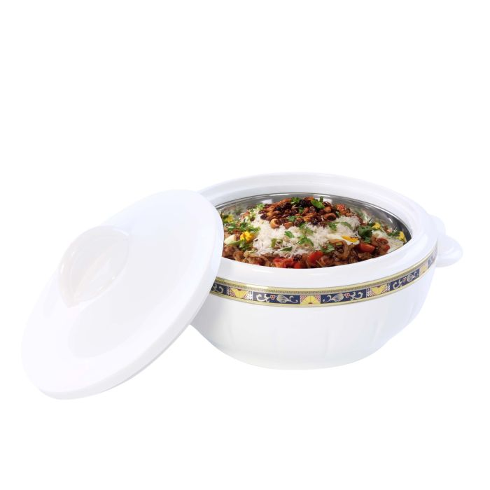 Royalford RF1640 2500 Ml Litre Classic Casserole - Thermal Casserole Dish - Double Wall Insulated Serving Dish With Lid - Thermal Food Storage Container - Stainless Steel Inner - Keeps Food Warm Or Co