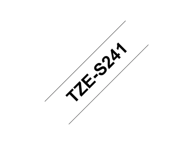 Brother P-touch 18mm TZ-S241 Strong Adhesive Tape, Black on White