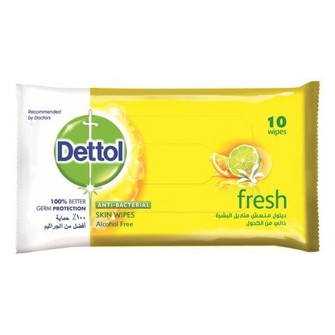 Dettol Anti Bacterial Fresh Skin 10 Wipes