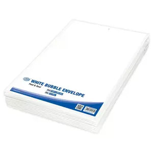 FIS White Bubble Envelopes, Peel and Seal, Pack 12 Pieces, 220X340 mm Size - FSAEW220340
