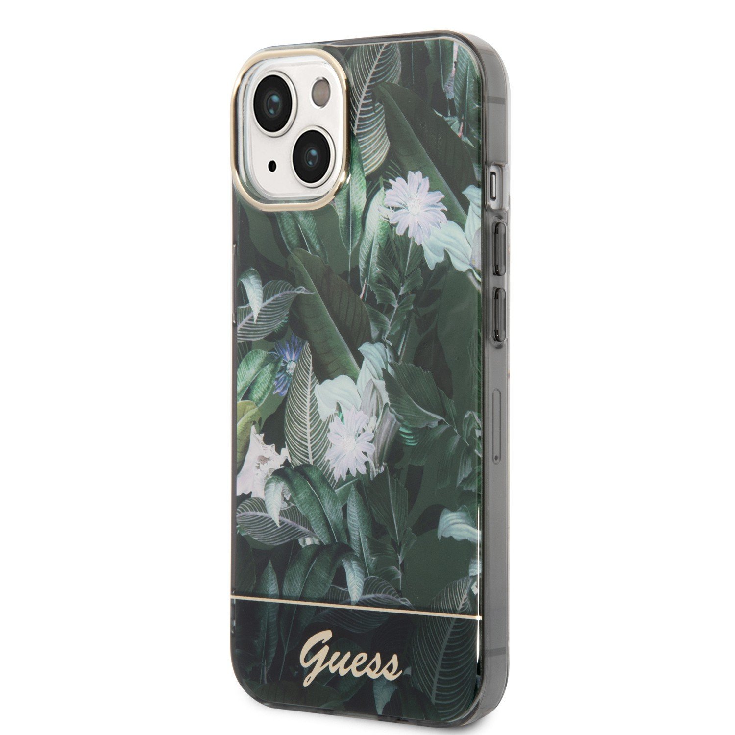 Guess PC/TPU IML Case With Double Layer Electroplated Camera Outline & Toile De Jouy For iPhone 14 Plus - Green