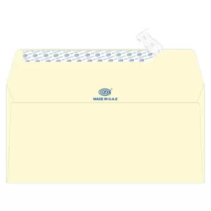 FIS Laid Paper Envelopes Peel & Seal, Pack of 25 Pcs. Camelle Off White Color, DL (114 x 229 mm) Size, 100 GSM - FSEE1015POWB25