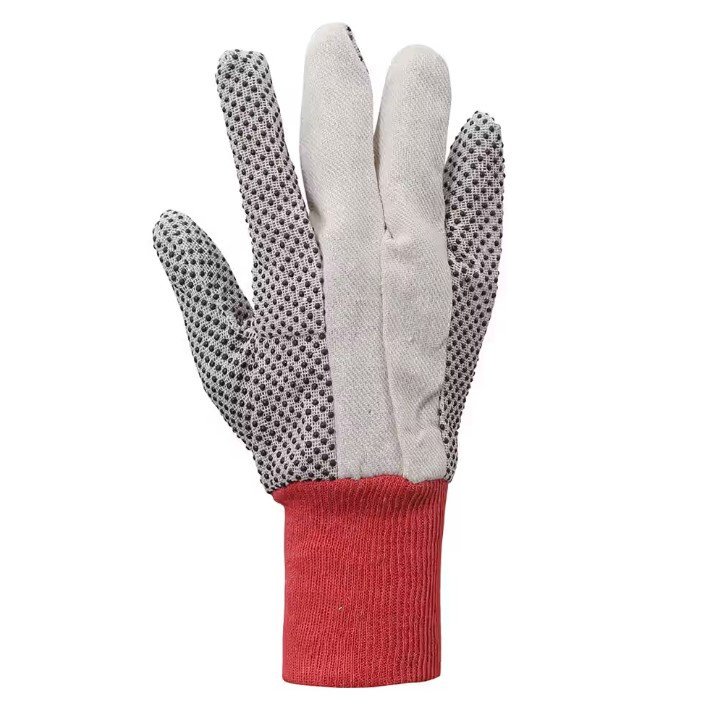 Vaultex VDD PVC Dotted gloves White/Red, 751gm/Pack 12 Pairs/Pack