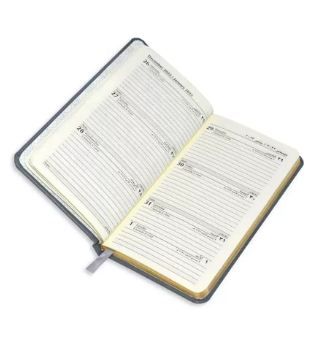 FIS 2023 Golden Slim diary Bonded Leather Arabic English - Grey -FSDI59AEGB23GY