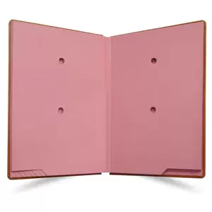 FIS Signature Book, Italian PU Material Cover without Window, 18 Sheets with Gift Box, Brown Color, 240 x 340 mm - FSCL18224