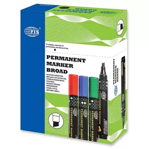 Fis Fis Permanent Markers - Broad 12 Pieces (black) - FSMKPB04BK