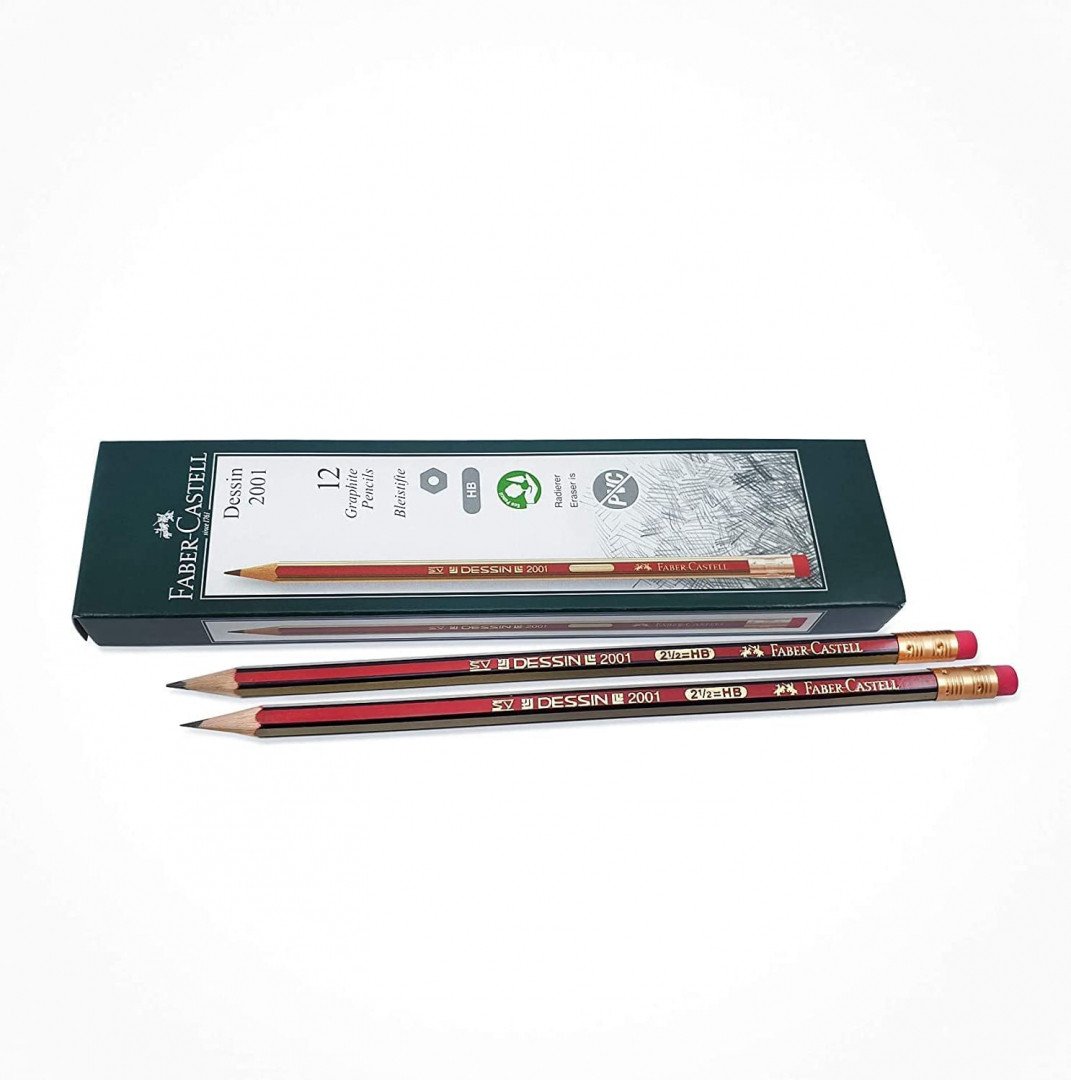 Faber Castell Dessin Black Lead Hb Pencil With Eraser
