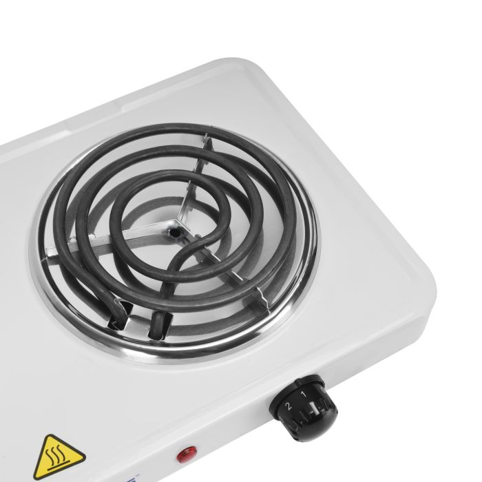 Geepas Electric Double Hot Plate - 2000W Dual Hot Plate For Flexible Precise Table Top Cooking Spiral Heating Plates | Portable Electric Hob With 2 Temperature Control | Ideal For Home, Camping & Cara