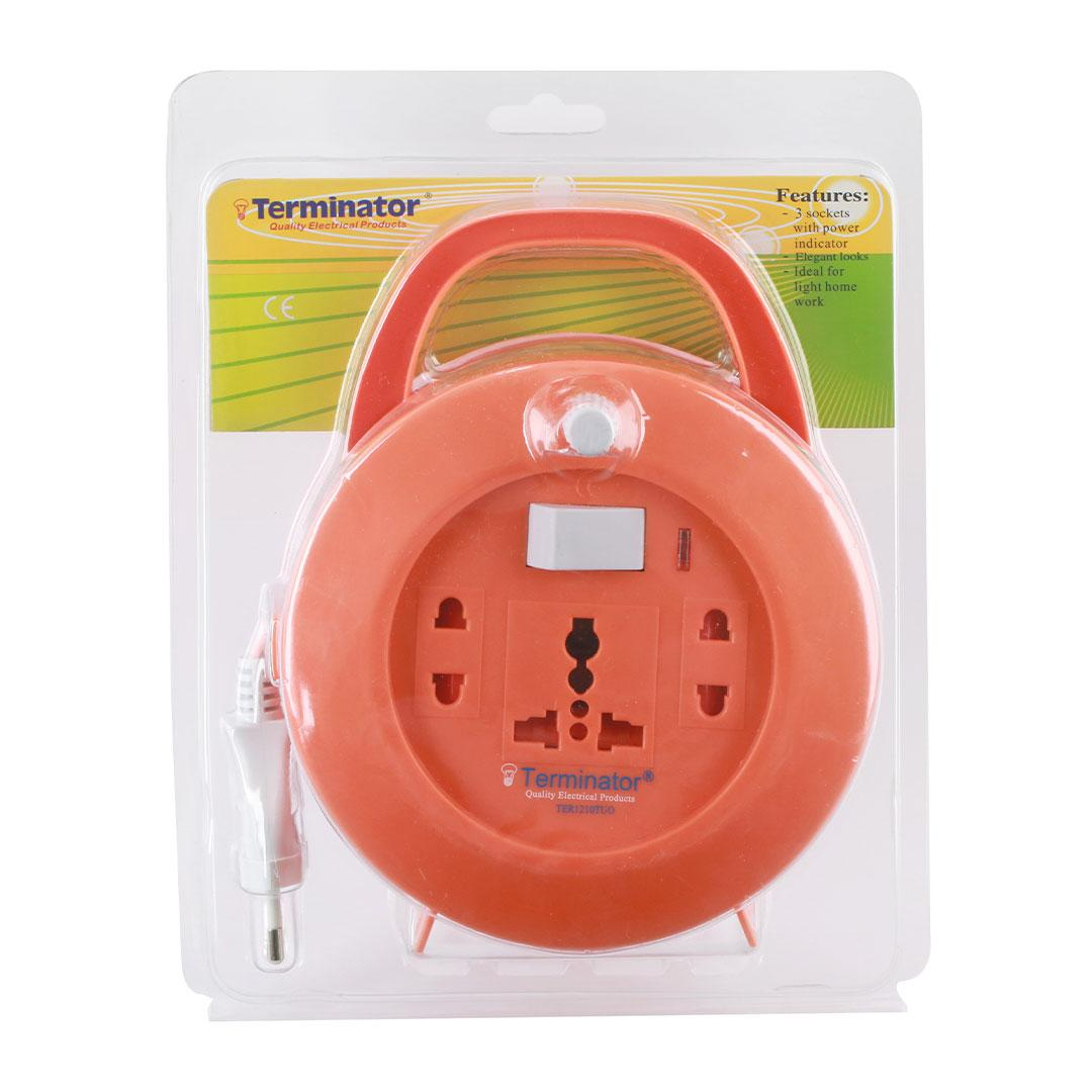 3 Way Extension Reel Mini With Shutter 2RP 10M Cable