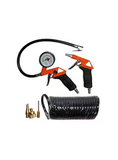 Air Tools Kit 6 Pcs (Air Gun, Inflating Gun, 3 Nozzles, 5M Spiral Hose) Bd-Kit-6 Black + Decker