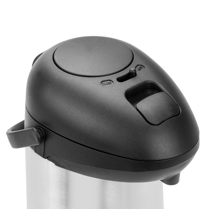 Royalford RF8336 3L Stainless Steel Airpot Flask - Heat Insulated Thermos For Keeping Hot/Cold Retention, Double-Wall For Coffee, Hot Water, Tea, Beverage | Ideal For Commercial & Outings