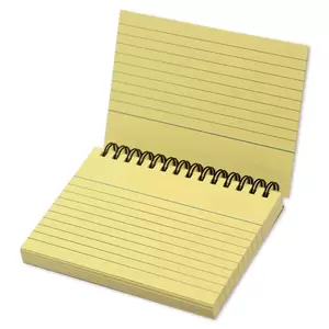 FIS Ruled Record Card 180 GSM 5X3 Inch Double Loop Spiral 50 Sheets Yellow -FSIC53-180SPYL