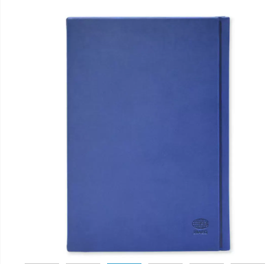 FIS Golden Diary 2024 (Arabic/English) A5, Italian PU, 1-Side Padded, Blue - FSDI20AEG24BL