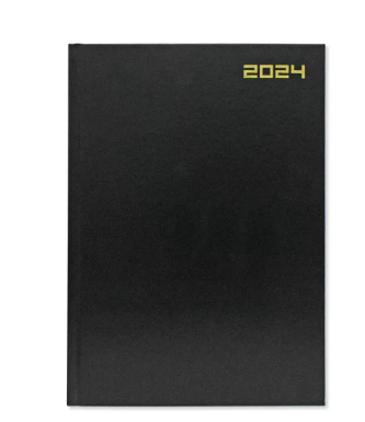 FIS A4 Diary 2024 English (Saturday & Sunday Combined) Black - FSDI47E24BK