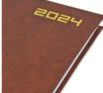 FIS A4 Diary 2024 English (Saturday & Sunday Combined) Brown - FSDI47E24BR