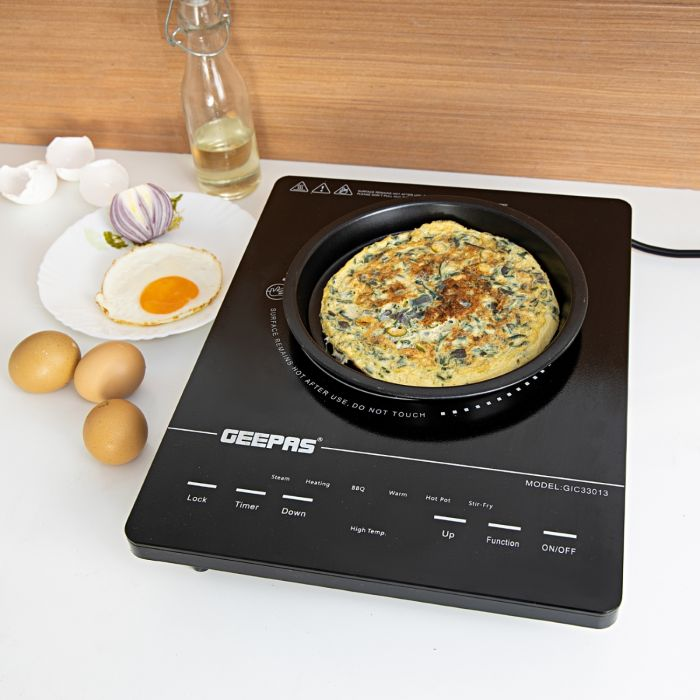 Geepas GIC33013 2000W Digital Infrared Cooker - Portable Fast & Precise Cooking With Touch Control, LED Display, 8 Power Levels| 2 Years Warranty
