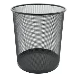 FIS Wire Mesh Waste Baskets Round Net Type, Black Color, 30 x 34.5 cm Size - FSWA103BK