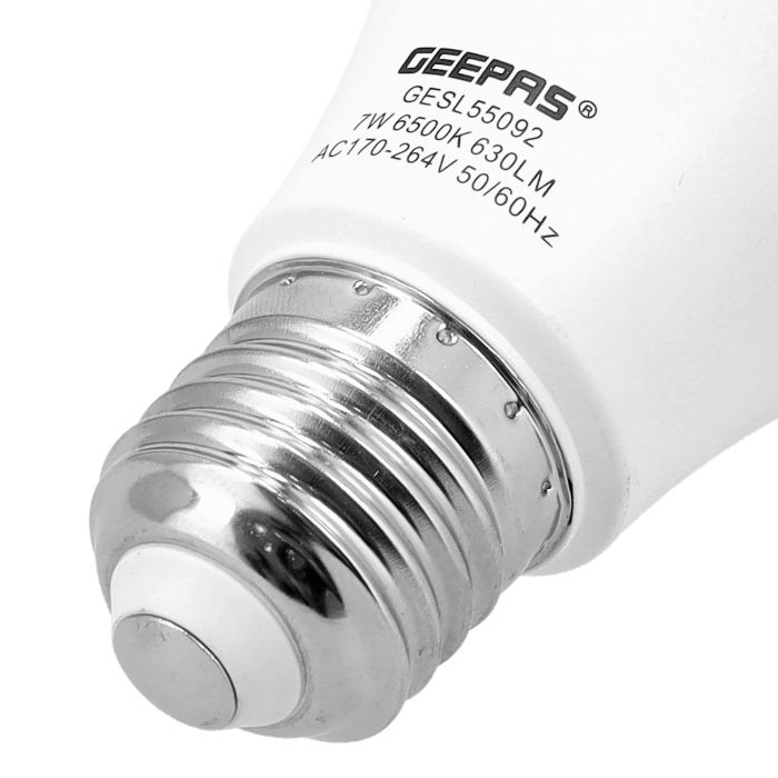 LED Bulb, 7W Power, A60 Design, GESL55092 | 15000 Hours Lifetime | A60 Design | Color Temperature: 6500K | Lamp PF - 0.5 | CRI: >60RA