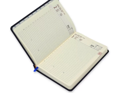 FIS 2024 International Golden A5 7-Languages Bonded Leather Diary Blue - FSDI136-7BG24BL