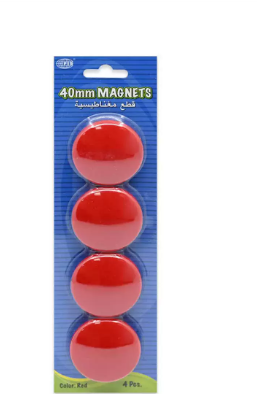 FIS Colored Magnet, Non Transparent Red' Color, Pack Includes 3 Sets (20mm set, 30 mm set, 40 mm set) -FSMI203040RE/3