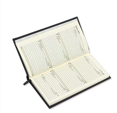 FIS 2024 Slim Arabic English Diary Italian PU Cover Black - FSDI59AEP24BK