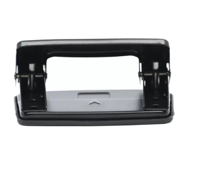 FIS 2-Holes Metal Punch 8 Sheets 0.8 mm, 8 cm apart hole size 5.5 mm, mini Size, Black -FSPUN108BK