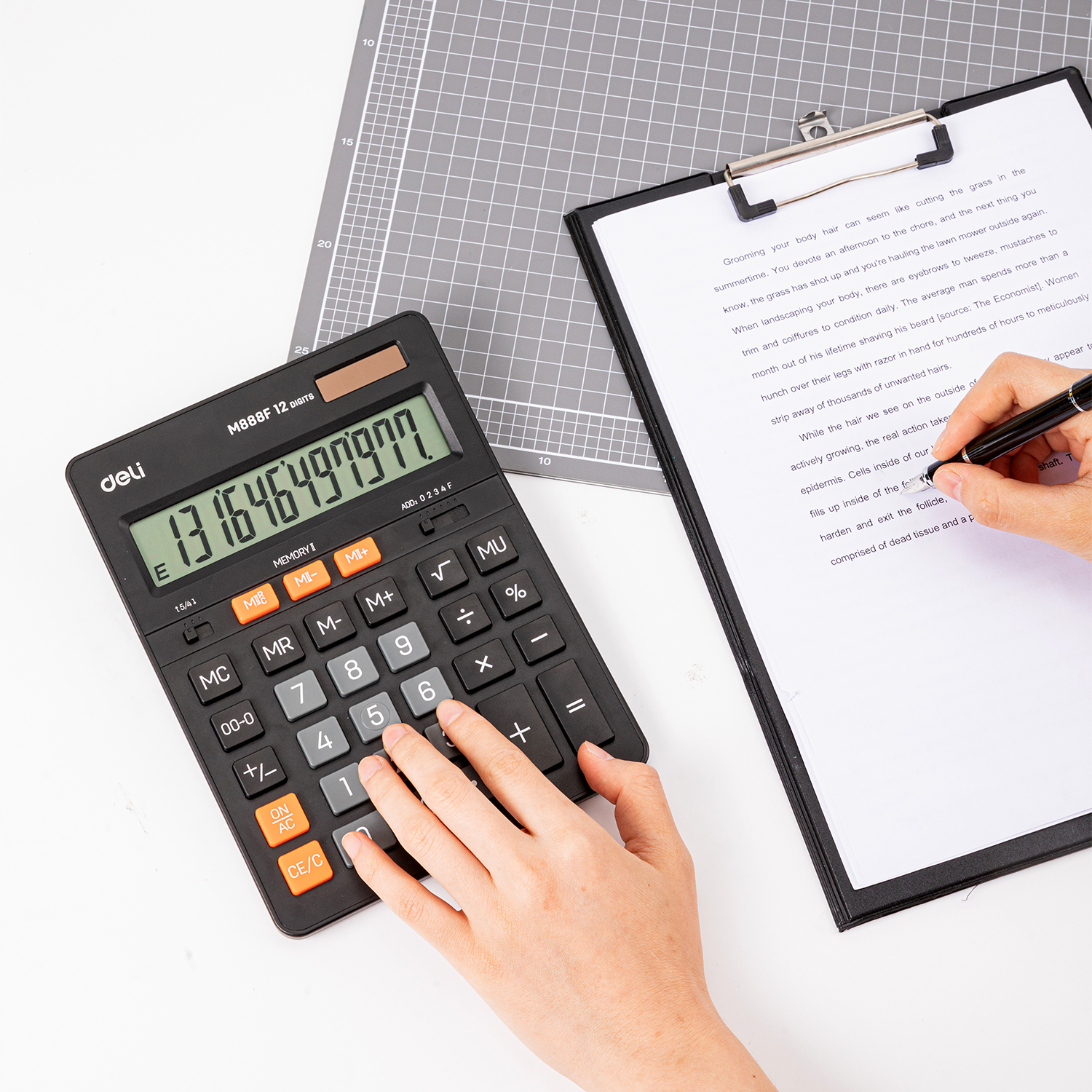 Deli-EM444 Dual-memory Calculator