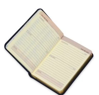 FIS Golden Bonded Leather Pocket Diary 2024 (English) Blue - FSDI10EGB24BL