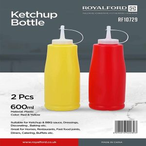 Royalford Ketchup Bottle - Plastic - Multicolor - 600 ML