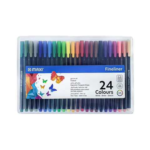 Maxi Fineliner Pens 0.4mm Multicolour 24 PCS