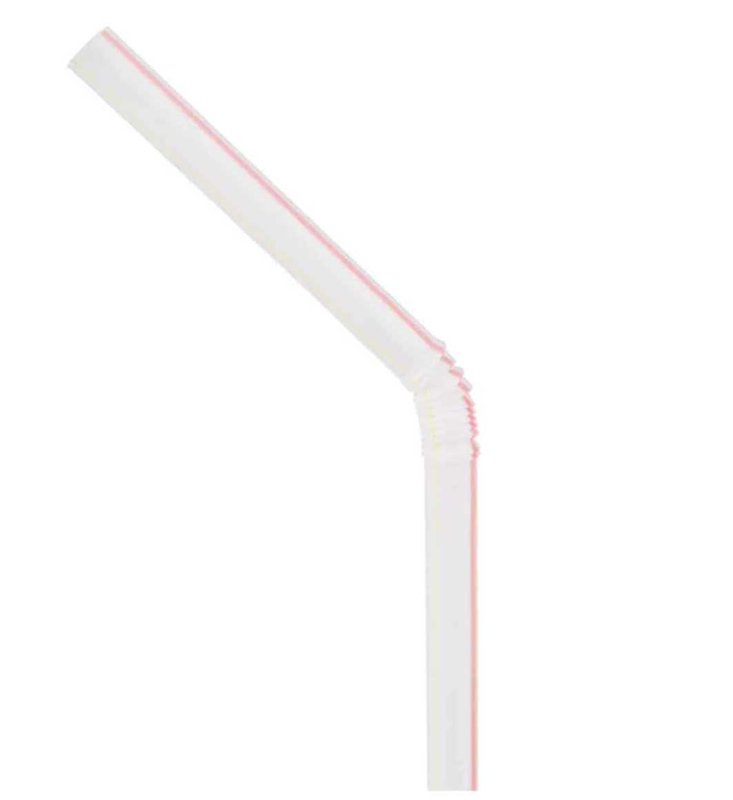 Plastic Flexible Straw Wrapped 250 Pieces x 40 Packets(6mm)