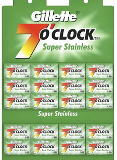 Gillette, 7 o'clock Super Stainless Blade, 20Pcs X 5 Blade