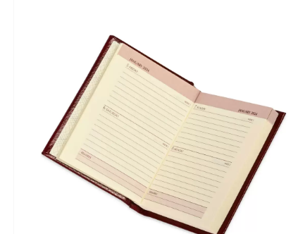 FIS Bonded Leather Pocket Diary 2024 (English) Hard Cover Maroon - FSDI10EB24MR