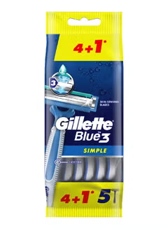 Blue 3 Simple Disposable Razors 5 Count