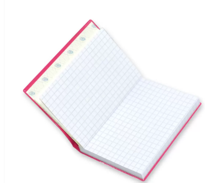 Pack of 5 Pieces A7 PVC Square Lines Notebook, 100 Pages Pink/Black