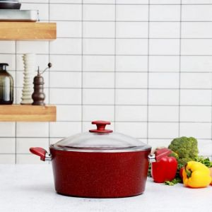 Royalford Casserole With Durable Granite Coating - Aluminium - Red - RF10259