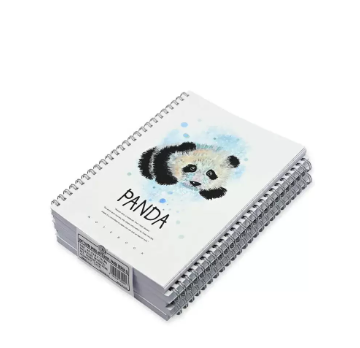 FIS Pack Of 5 Spiral Soft Cover Notebook, 96 Sheets A5 Panda Design 6 -FSNBSSCA596-PAN6