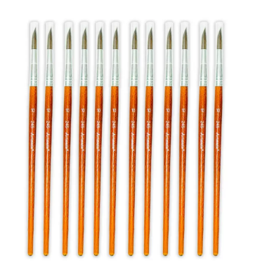 Artmate Artist Round Brushes 10 Size, Set Of 12 Pieces - JIAB245-10