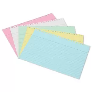 FIS Ruled Record Card 180 GSM 8X5 Inch Double Loop Spiral Assorted 50 Sheets -FSIC85-180SPP50