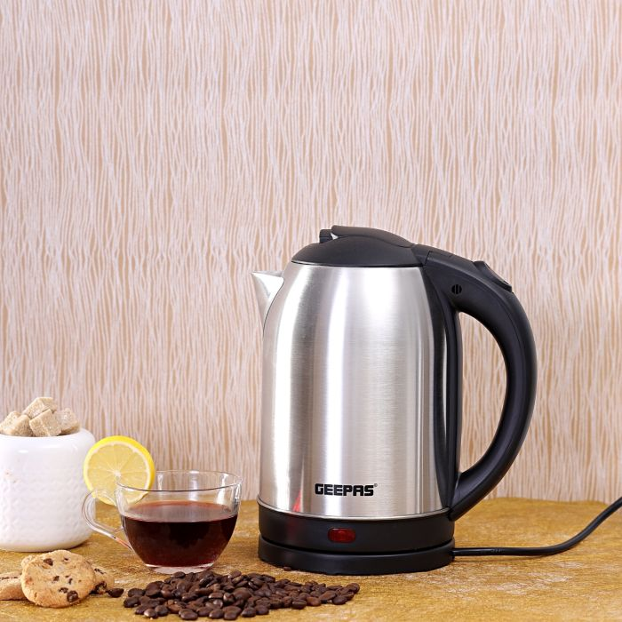 Geepas 1.8L Electric Kettle - Stainless Steel Kettle| Auto Shut-Off & Boil-Dry Protection | Heats Up Quickly Water, Tea & Coffee Maker - 2 Year Warranty