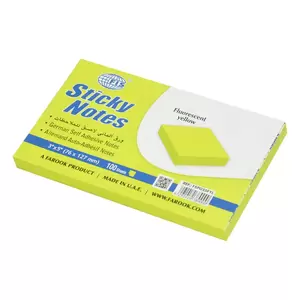FIS Sticky Note, Fluorescent Yellow Colours, Size 3 x 5 Inch, 100 Sheets, Quantity per Pack 12 - FSPO35FYL