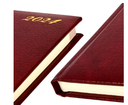 FIS Bonded Leather Pocket Diary 2024 (English) Hard Cover Maroon - FSDI10EB24MR