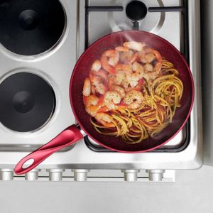 Royalford Frypan With Durable Granite Coating - Aluminium - Red - RF10262-RD
